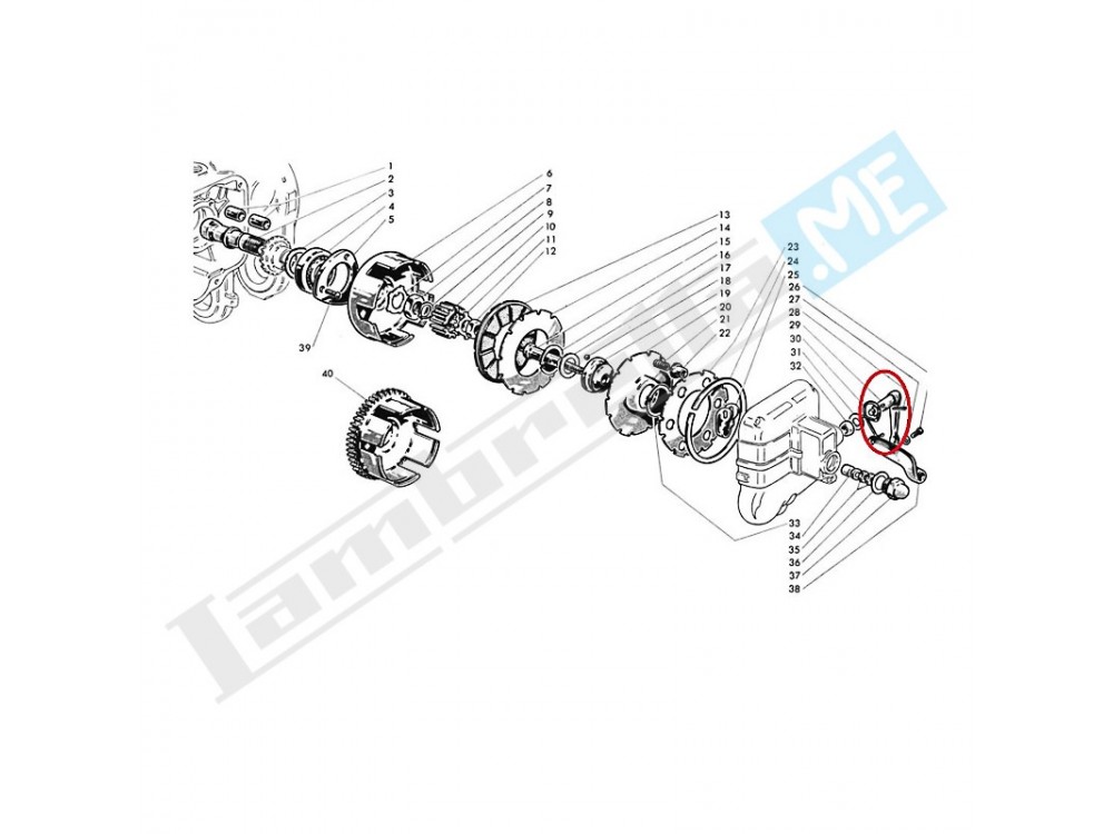 Leva esterna comando frizione LD '57