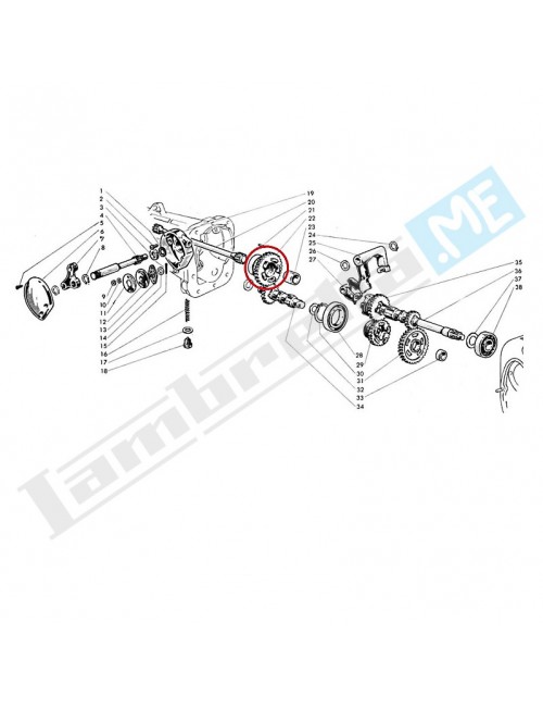 Ingranaggio folle sul primario 150 cc ( 3 innesti)