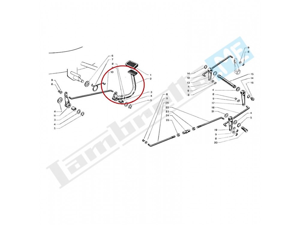 Pedale comando freno 1 serie