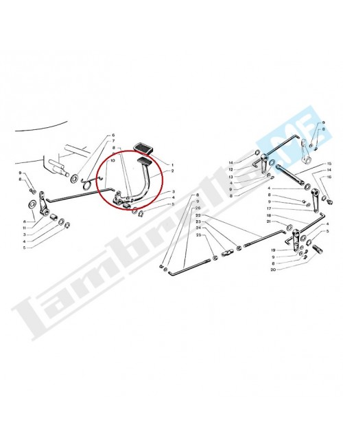 Pedale comando freno 1 serie