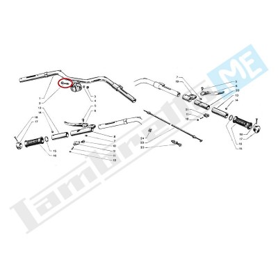 Bullone chiave 14 cromato fissa manicotto manubrio