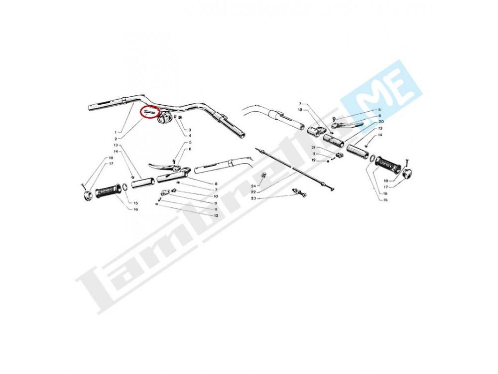 Bullone chiave 14 cromato fissa manicotto manubrio