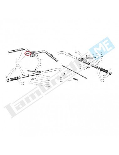 Bullone chiave 14 cromato fissa manicotto manubrio