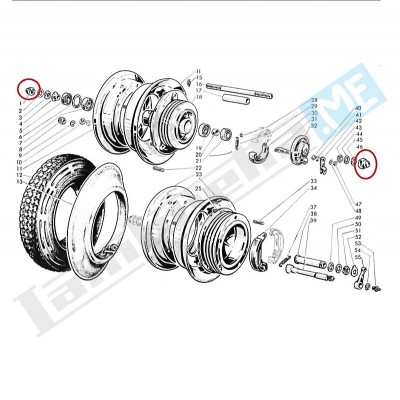 Dado INOX bloccaggio mozzo anteriore