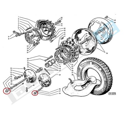 Dado INOX bloccaggio mozzo anteriore