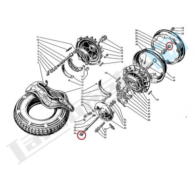 Dado INOX bloccaggio mozzo anteriore