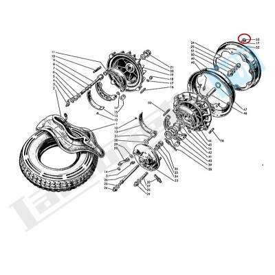 Dado INOX aperto autobloccante chiave 14mm per ruota