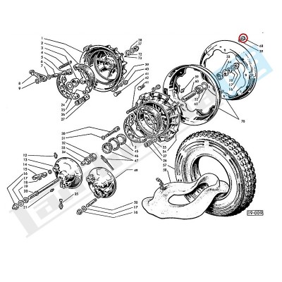 Dado INOX aperto autobloccante chiave 14mm per ruota