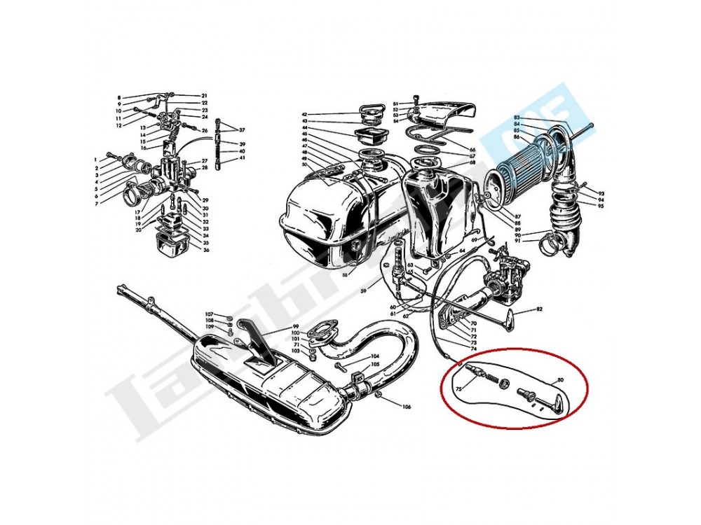 Comando starter nero al telaio (plastica)