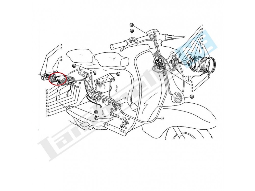 Supporto elastico lampadine posteriori APRILIA