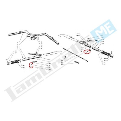 Set rulli/perni al manubrio per gas/cambio