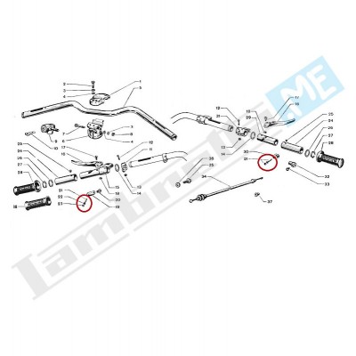 Set rulli/perni al manubrio per gas/cambio