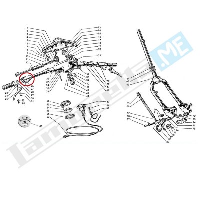 Manicotto manubrio supporto leva freno anteriore