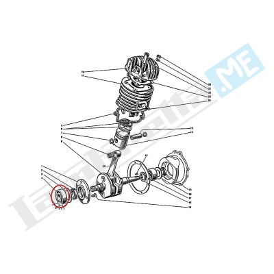 Cuscinetto albero motore lato pignone