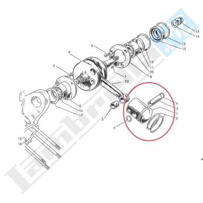 Pistone GOL completo Ø60mm e maggiorazioni Lambretta TV 1° Serie 175cc