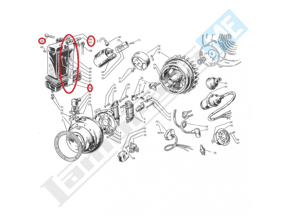 Supporto batteria + fig.65-66-67