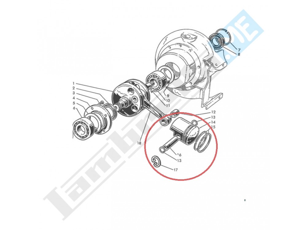 Pistone GOL completo Ø57mm e maggiorazioni Lambretta LI 1° Serie 150cc