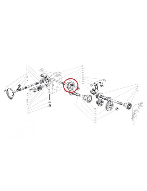 Ingranaggio folle sul primario 125 LD ( 5 innesti)