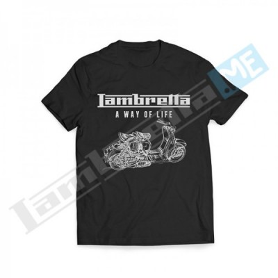 T-SHIRT UOMO LAMBRETTA NERA - LOGO E SAGOMA