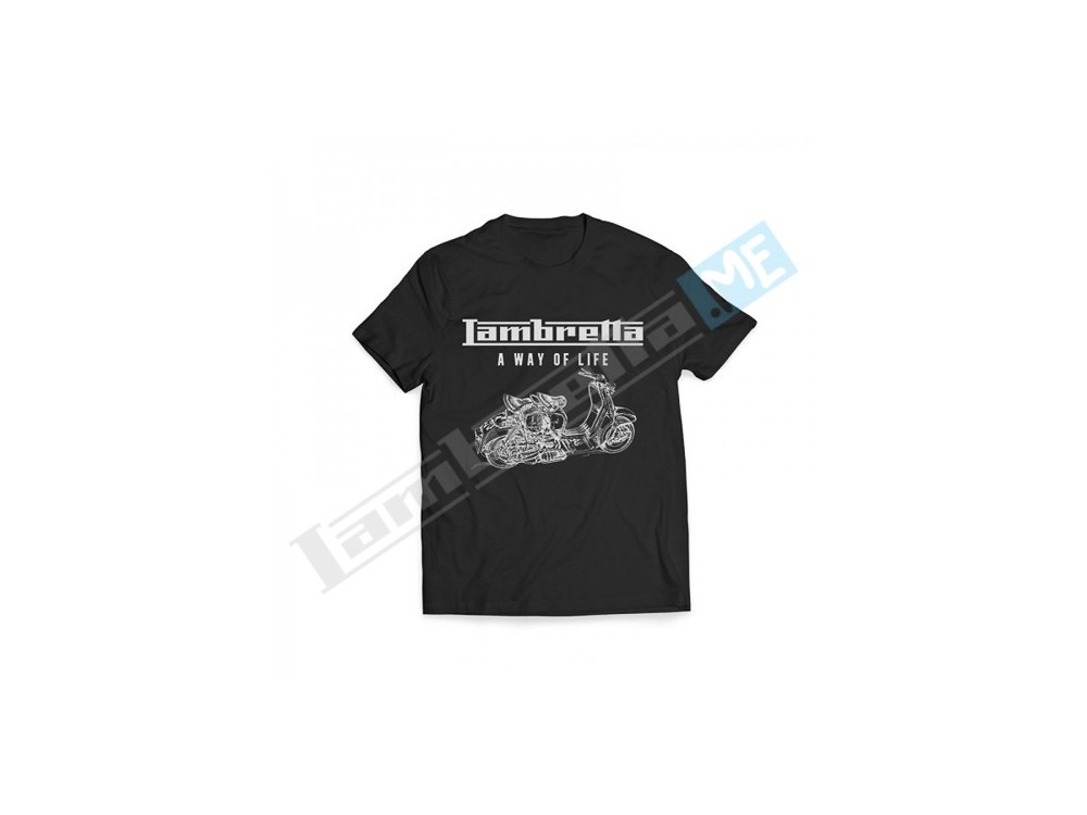 T-SHIRT UOMO LAMBRETTA NERA - LOGO E SAGOMA