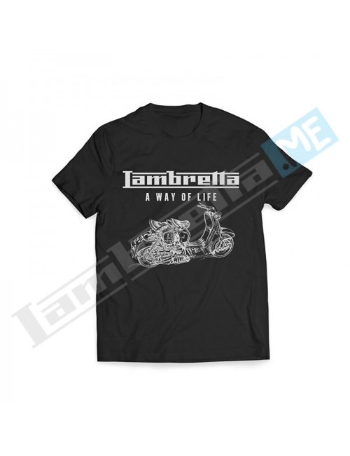 T-SHIRT UOMO LAMBRETTA NERA - LOGO E SAGOMA