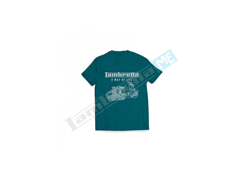 T-SHIRT UOMO LAMBRETTA VERDE - LOGO E SAGOMA