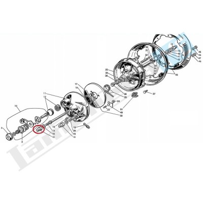 Dado INOX bloccaggio mozzo anteriore