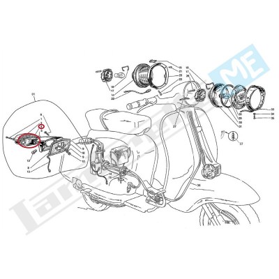 Guarnizione per catadiottro posteriore Cev-Aprilia