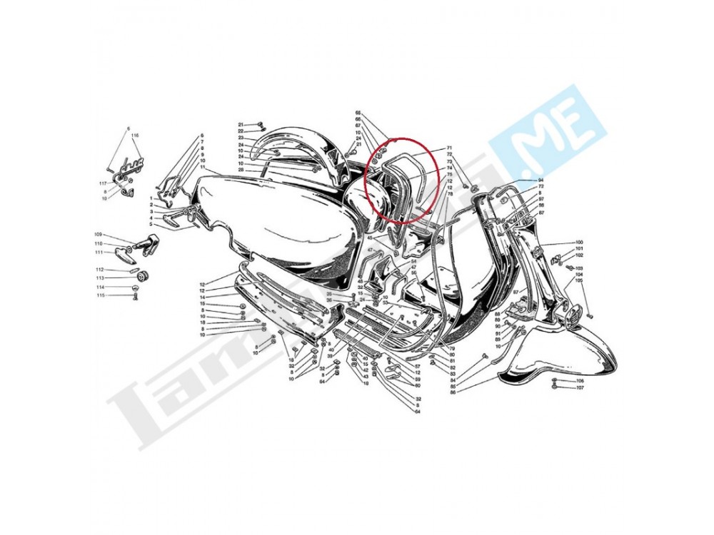 Guarnizione bauletto porta oggetti CASA LAMBRETTA