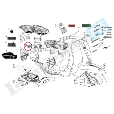 Fregio posteriore "LI 125" in plastica