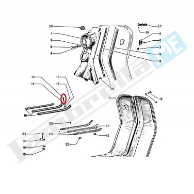 Vite fissaggio listello poggiapiedi Ø4X17mm