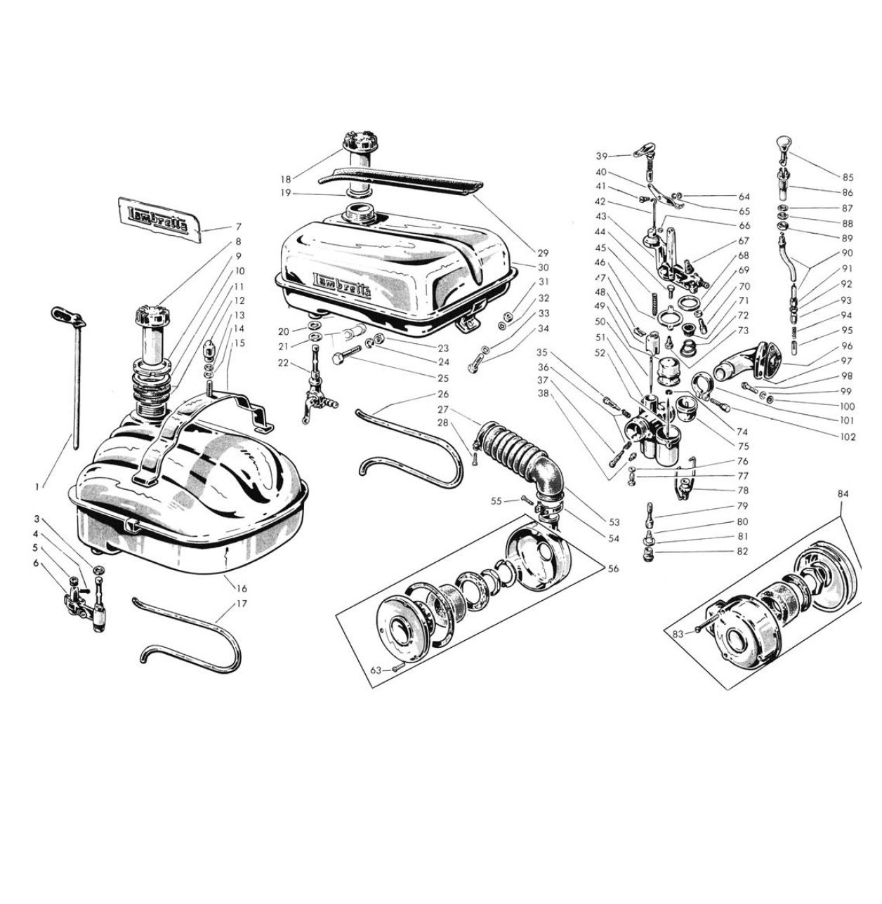 Carburatore e serbatoio (Tav.9)