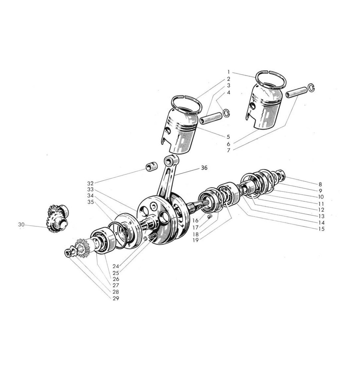 Albero motore e pistone (Tav.2)